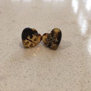 Tory Burch tortoise heart studs